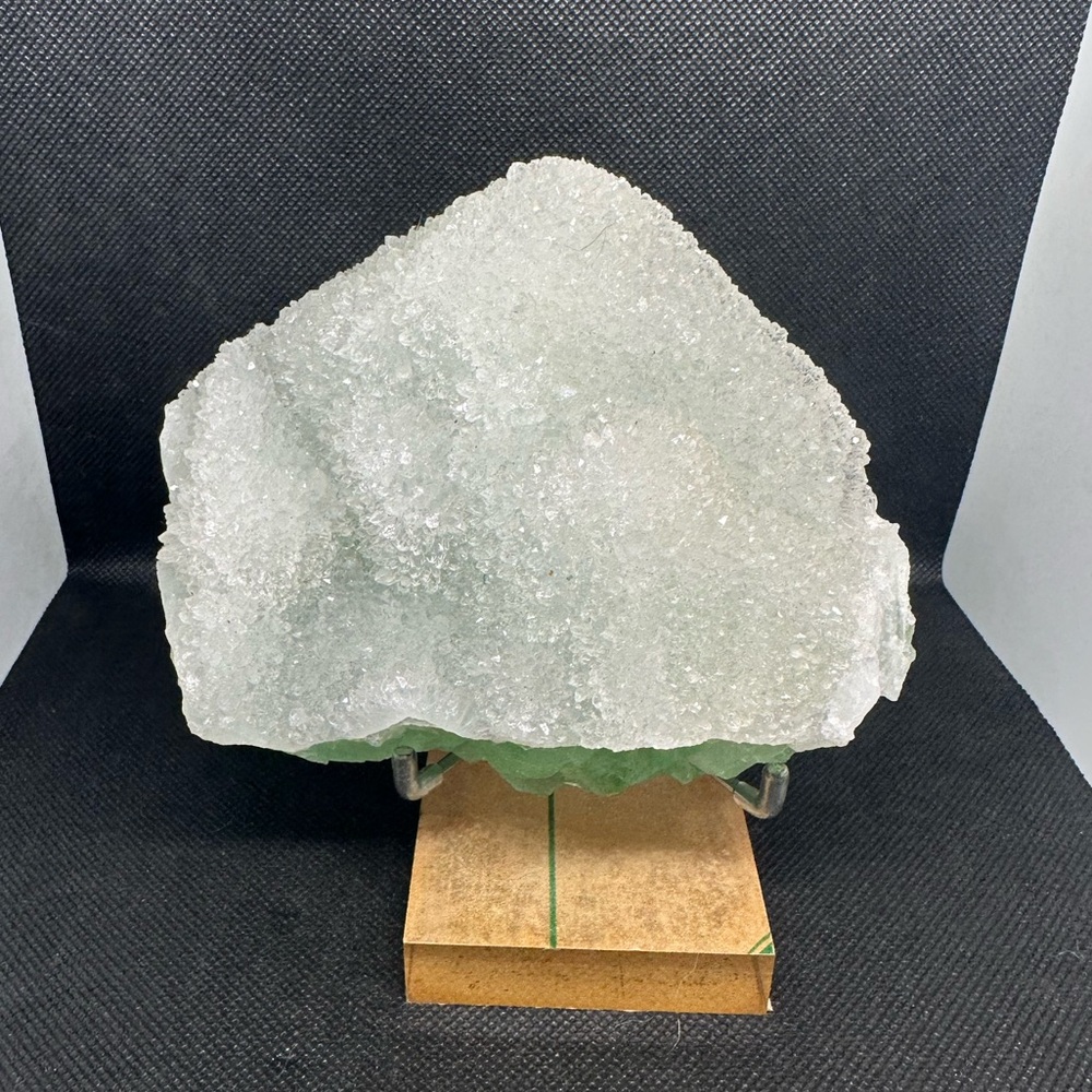Sugar Druzy Green Fluorite W/ Stand